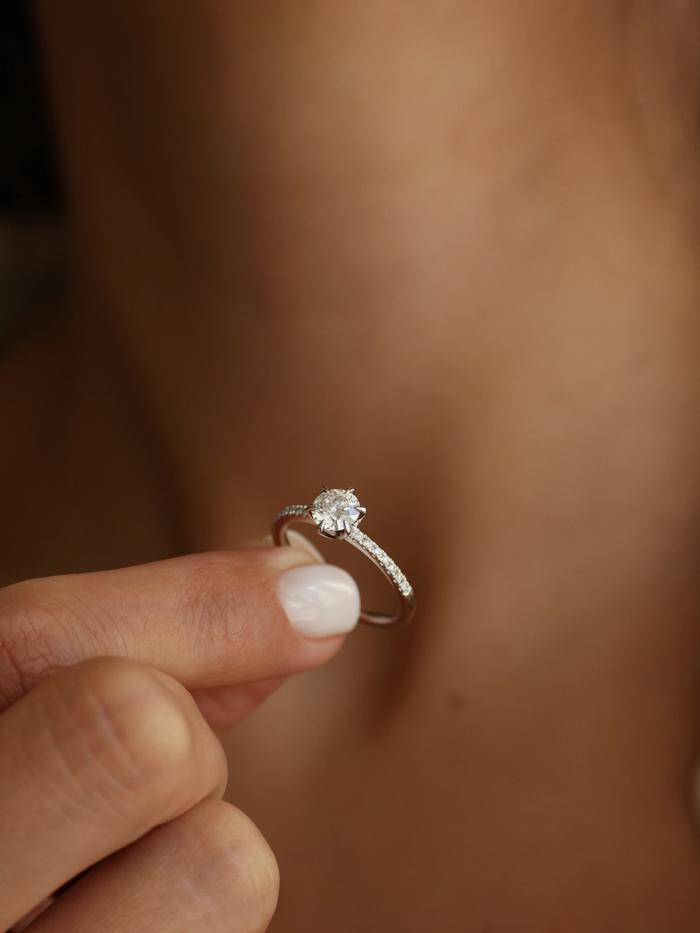 Marquise Cut Cluster Styled Lab Grown Diamond Engagement Ring