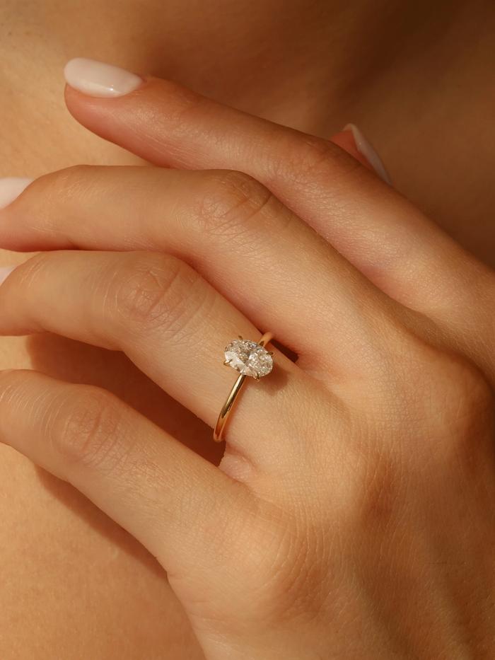 Marquise Cut Cluster Styled Lab Grown Diamond Engagement Ring