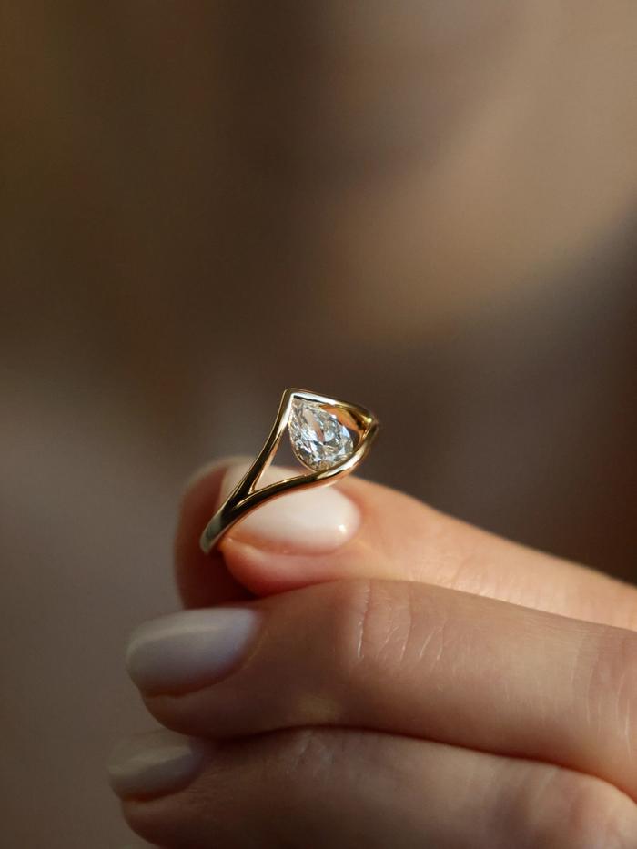 Marquise Cut Cluster Styled Lab Grown Diamond Engagement Ring