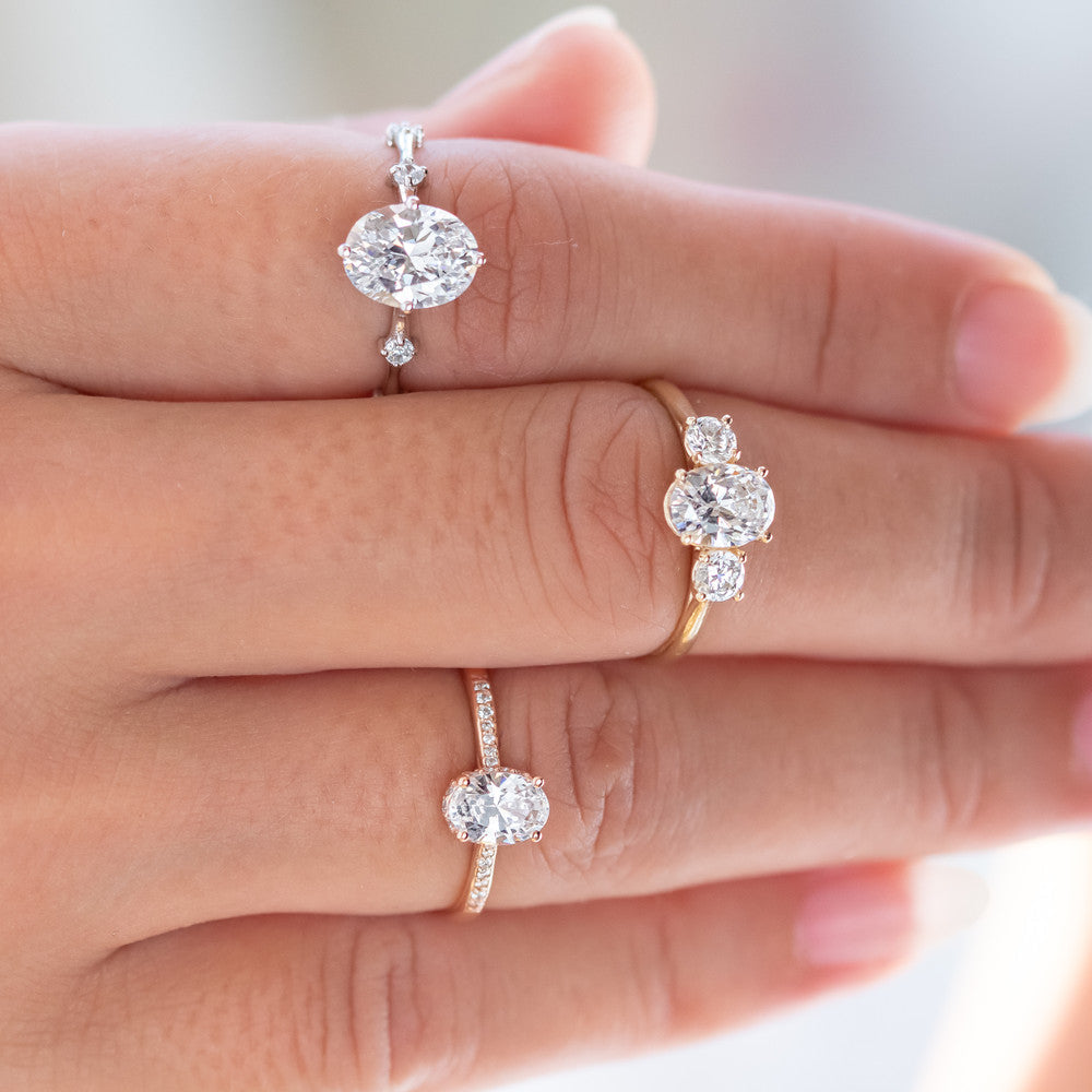 2 CT Round Three Stones Lab Grown Diamond Engagement Ring