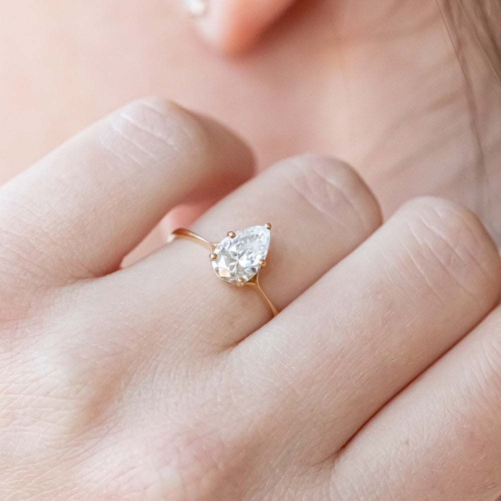 2 CT Round Three Stones Lab Grown Diamond Engagement Ring