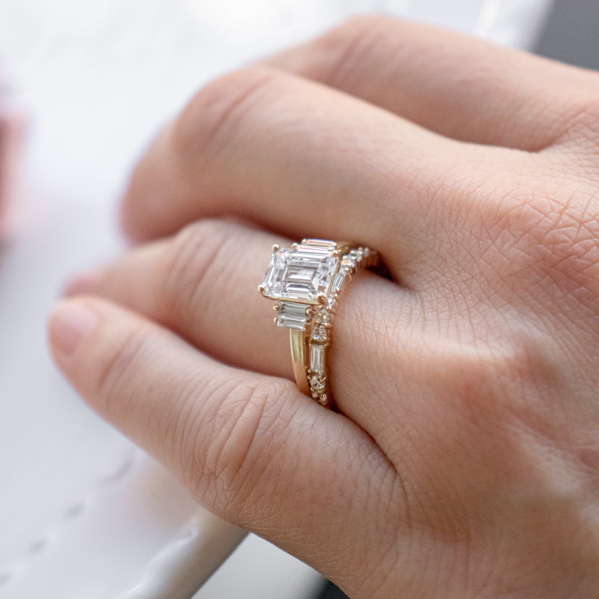 2 CT Round Three Stones Lab Grown Diamond Engagement Ring