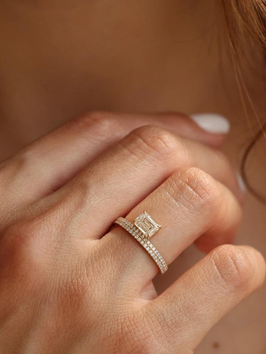 Marquise Cut Cluster Styled Lab Grown Diamond Engagement Ring