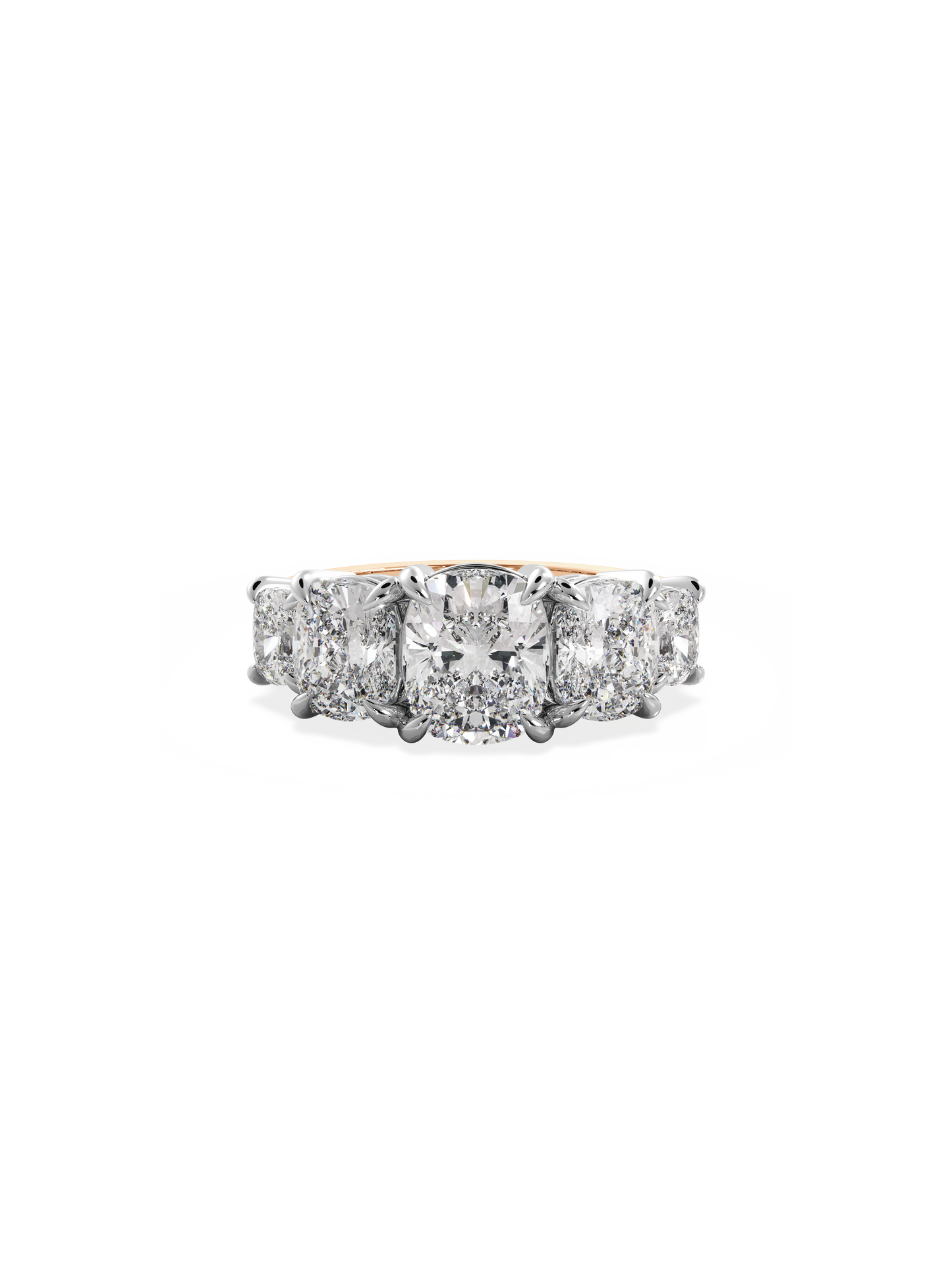 2 CT Round Three Stones Lab Grown Diamond Engagement Ring