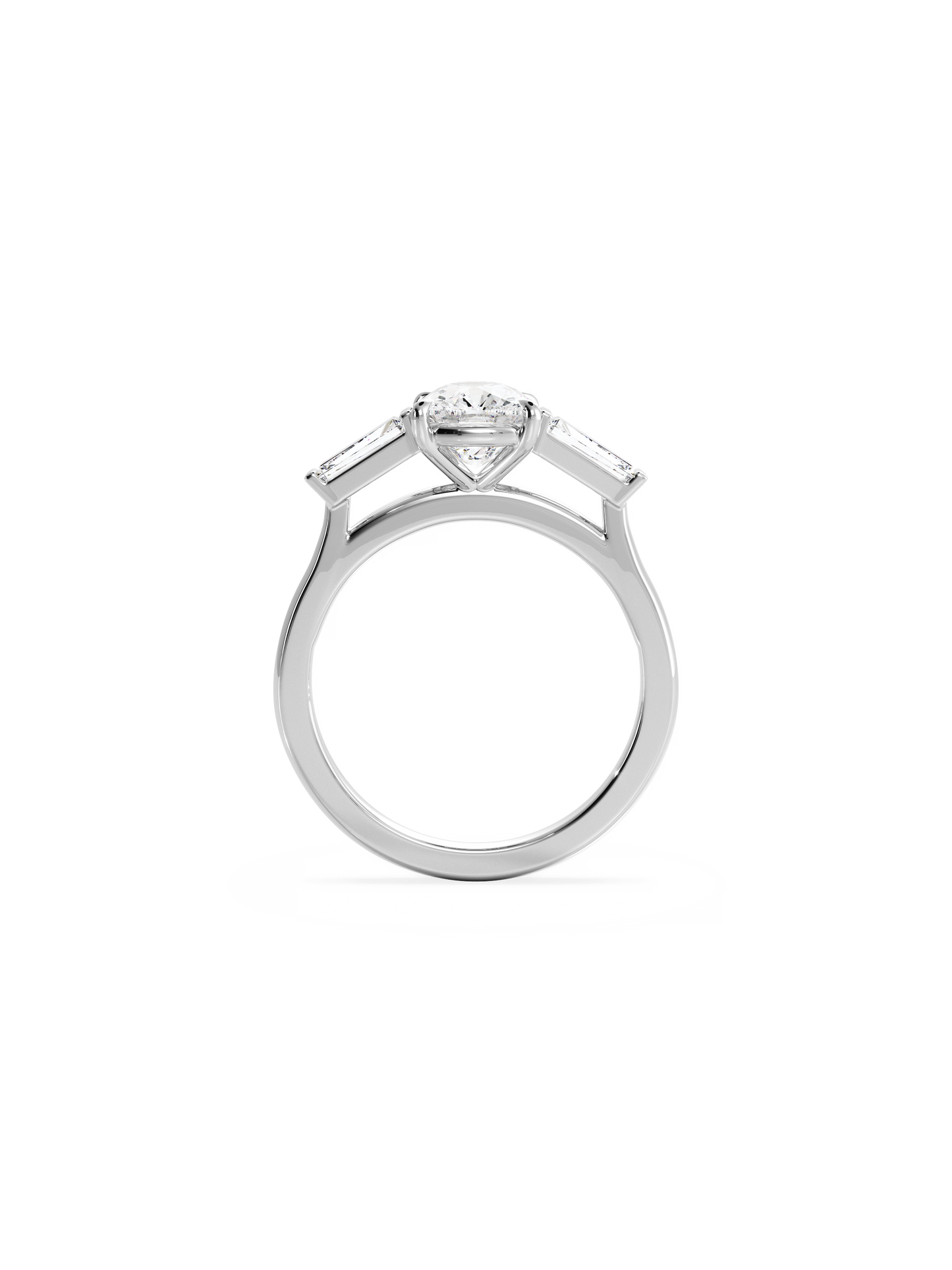 2 CT Round Three Stones Lab Grown Diamond Engagement Ring