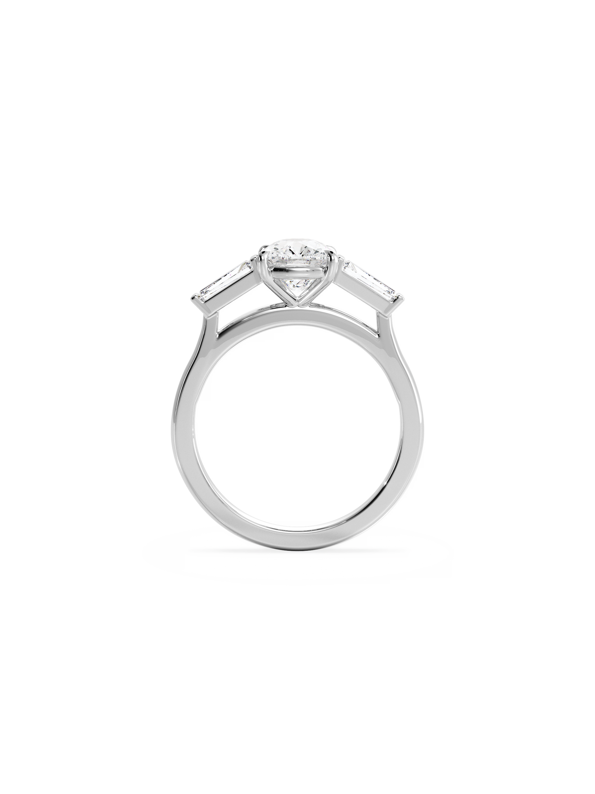 2 CT Round Three Stones Lab Grown Diamond Engagement Ring