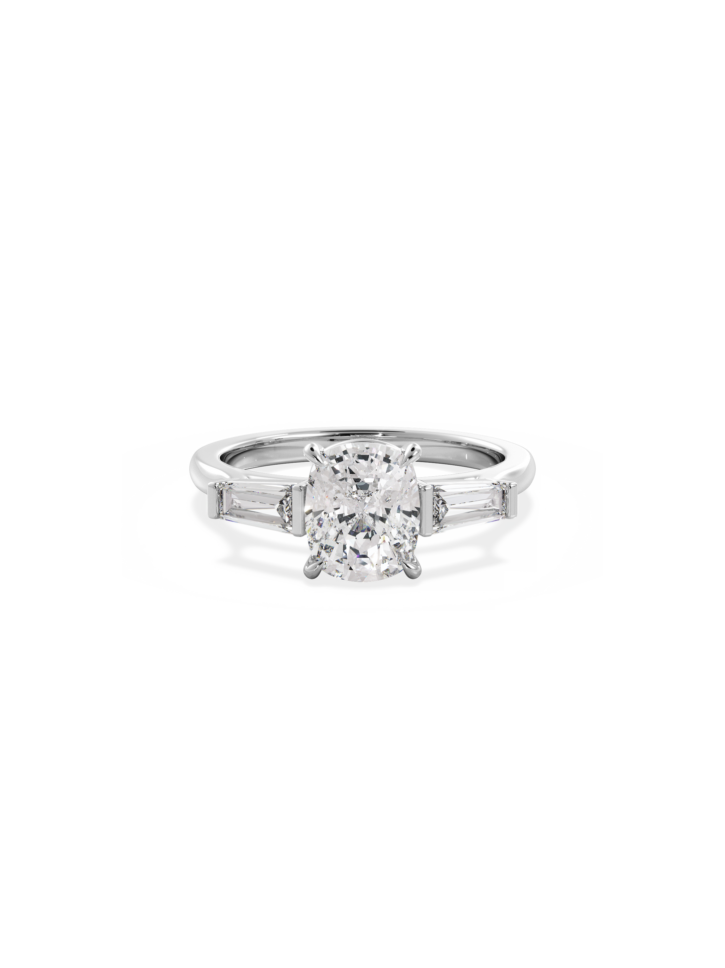 2 CT Round Three Stones Lab Grown Diamond Engagement Ring