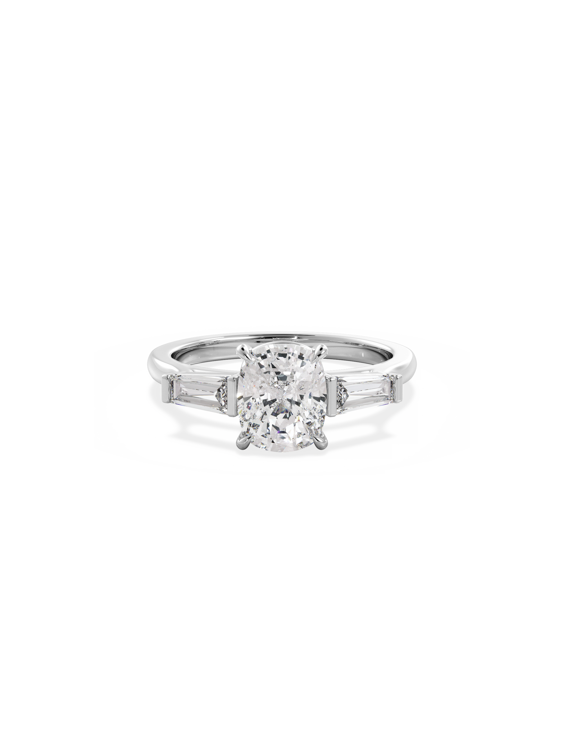 2 CT Round Three Stones Lab Grown Diamond Engagement Ring