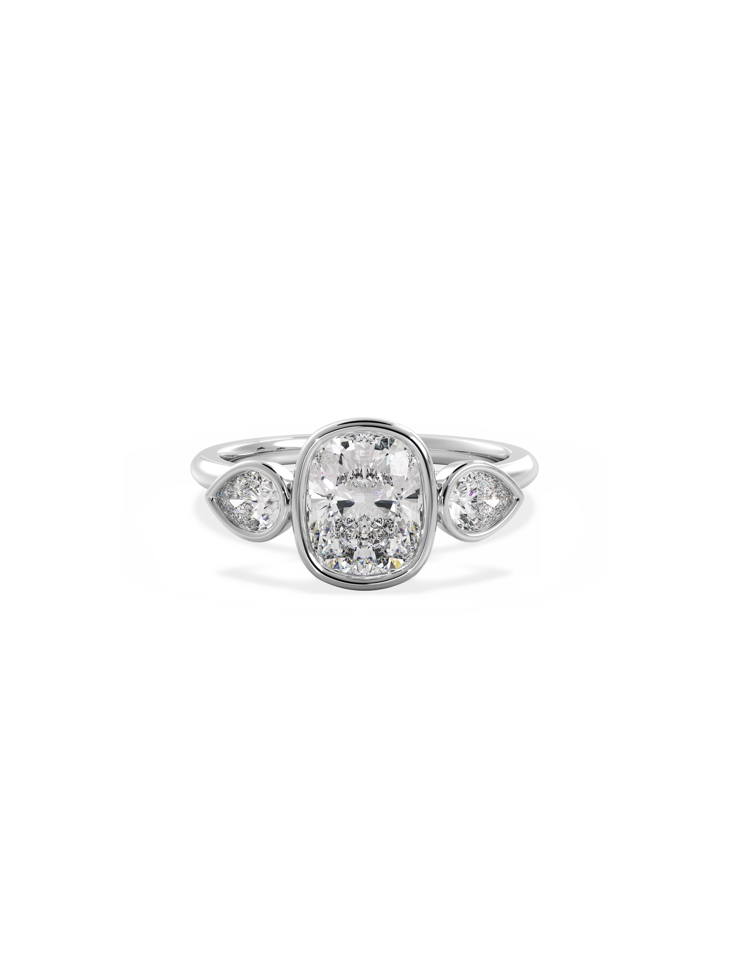 2 CT Round Three Stones Lab Grown Diamond Engagement Ring