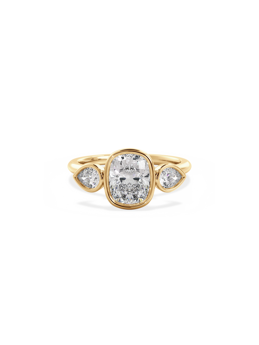 2 CT Round Three Stones Lab Grown Diamond Engagement Ring