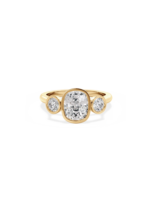 2 CT Round Three Stones Lab Grown Diamond Engagement Ring