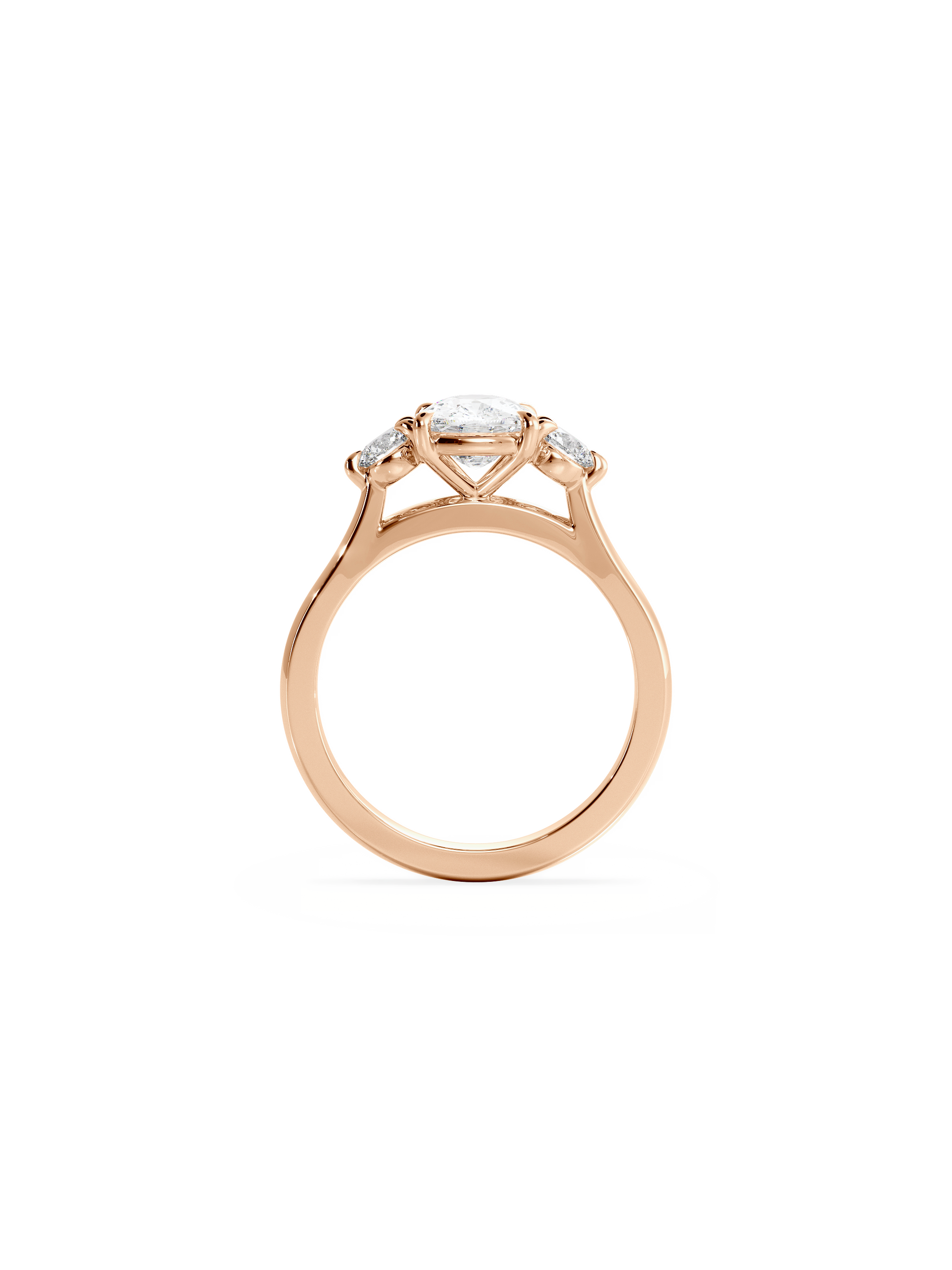 2 CT Round Three Stones Lab Grown Diamond Engagement Ring