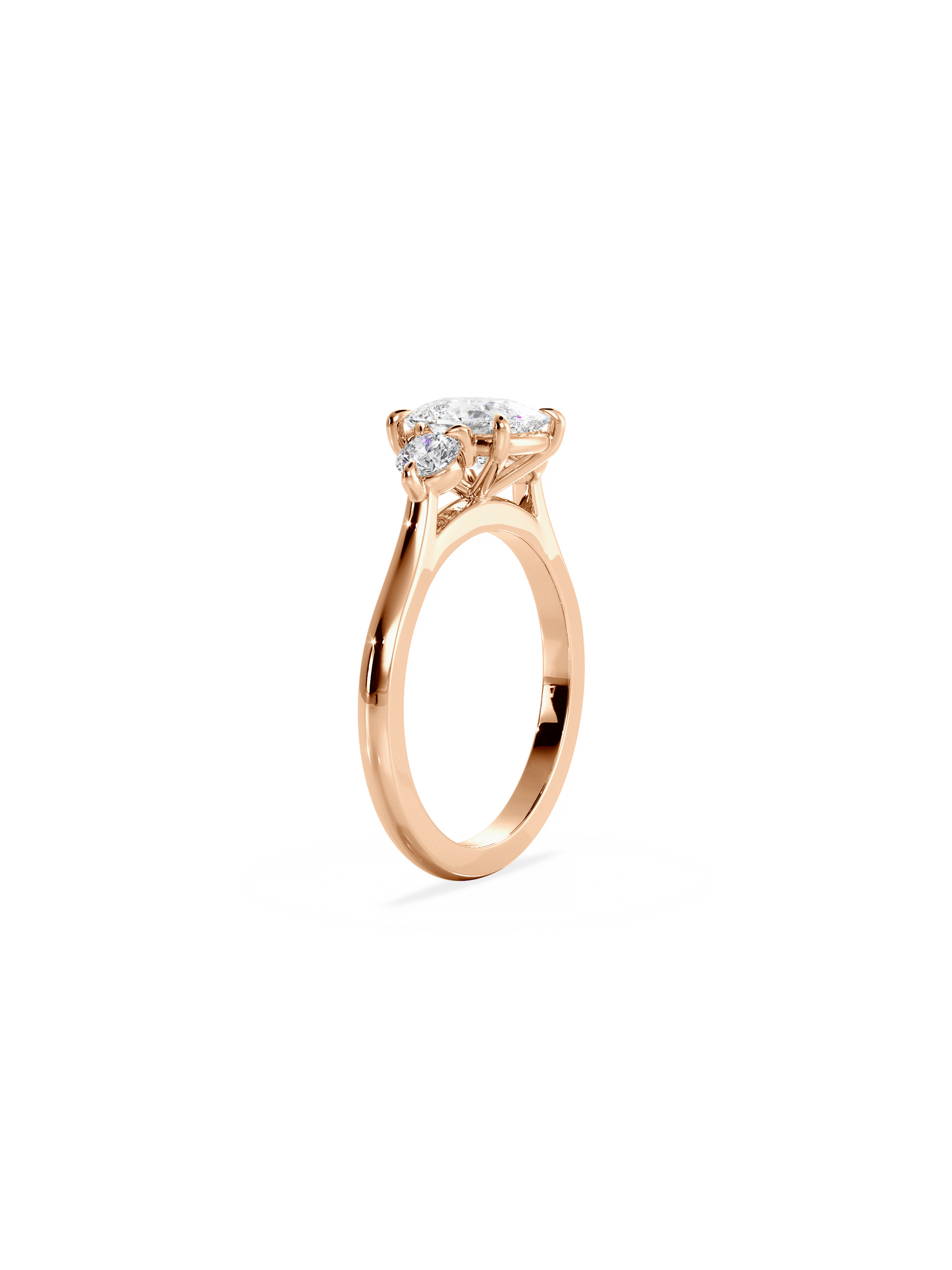 2 CT Round Three Stones Lab Grown Diamond Engagement Ring