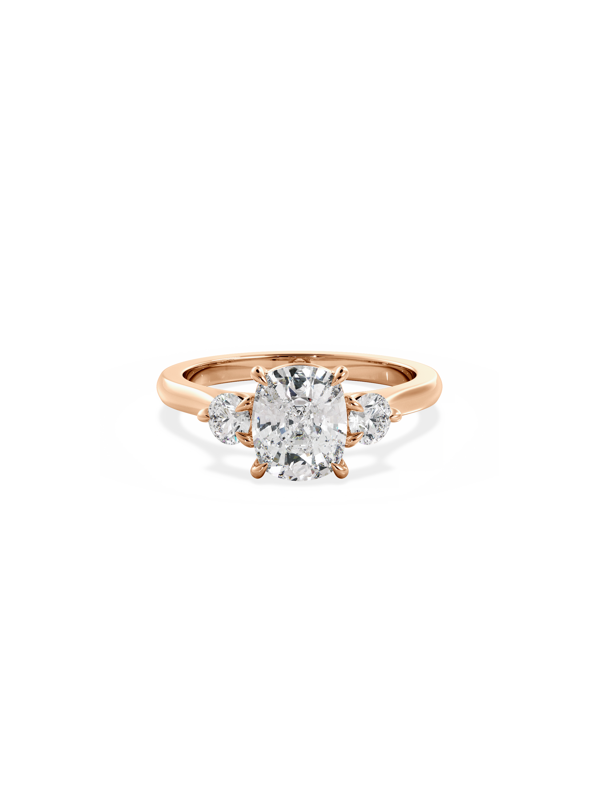 2 CT Round Three Stones Lab Grown Diamond Engagement Ring