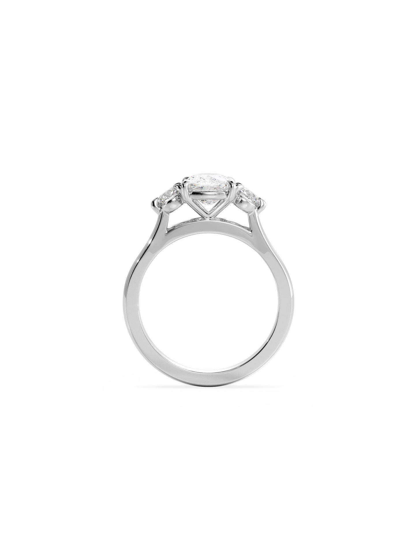 2 CT Round Three Stones Lab Grown Diamond Engagement Ring