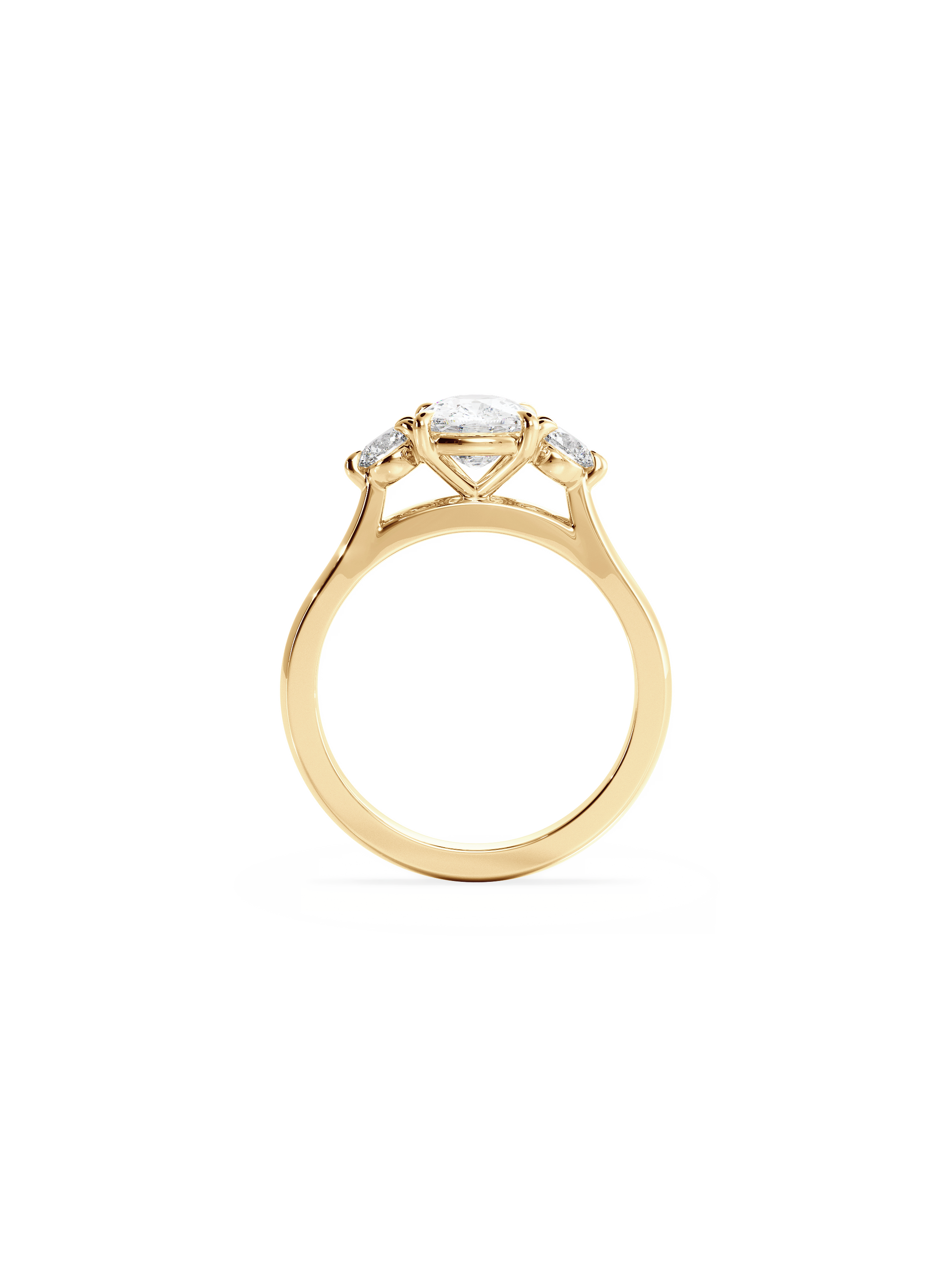 2 CT Round Three Stones Lab Grown Diamond Engagement Ring