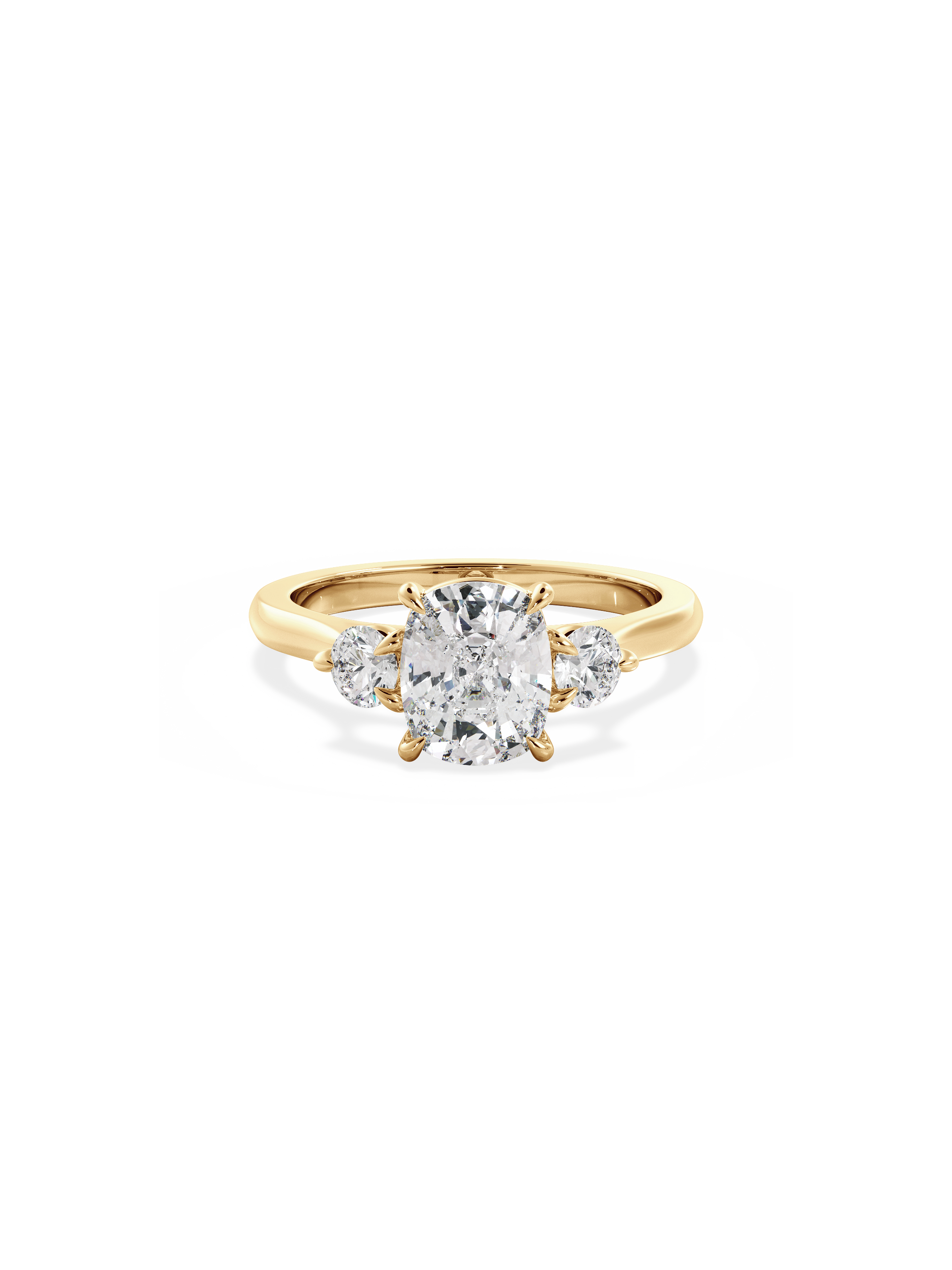 2 CT Round Three Stones Lab Grown Diamond Engagement Ring