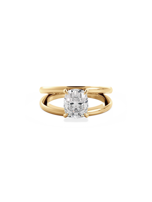 2 CT Round Three Stones Lab Grown Diamond Engagement Ring
