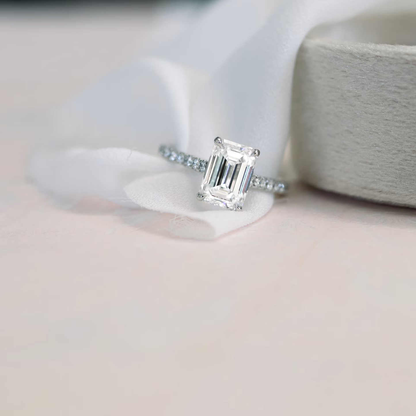 Marquise Cut Cluster Styled Lab Grown Diamond Engagement Ring