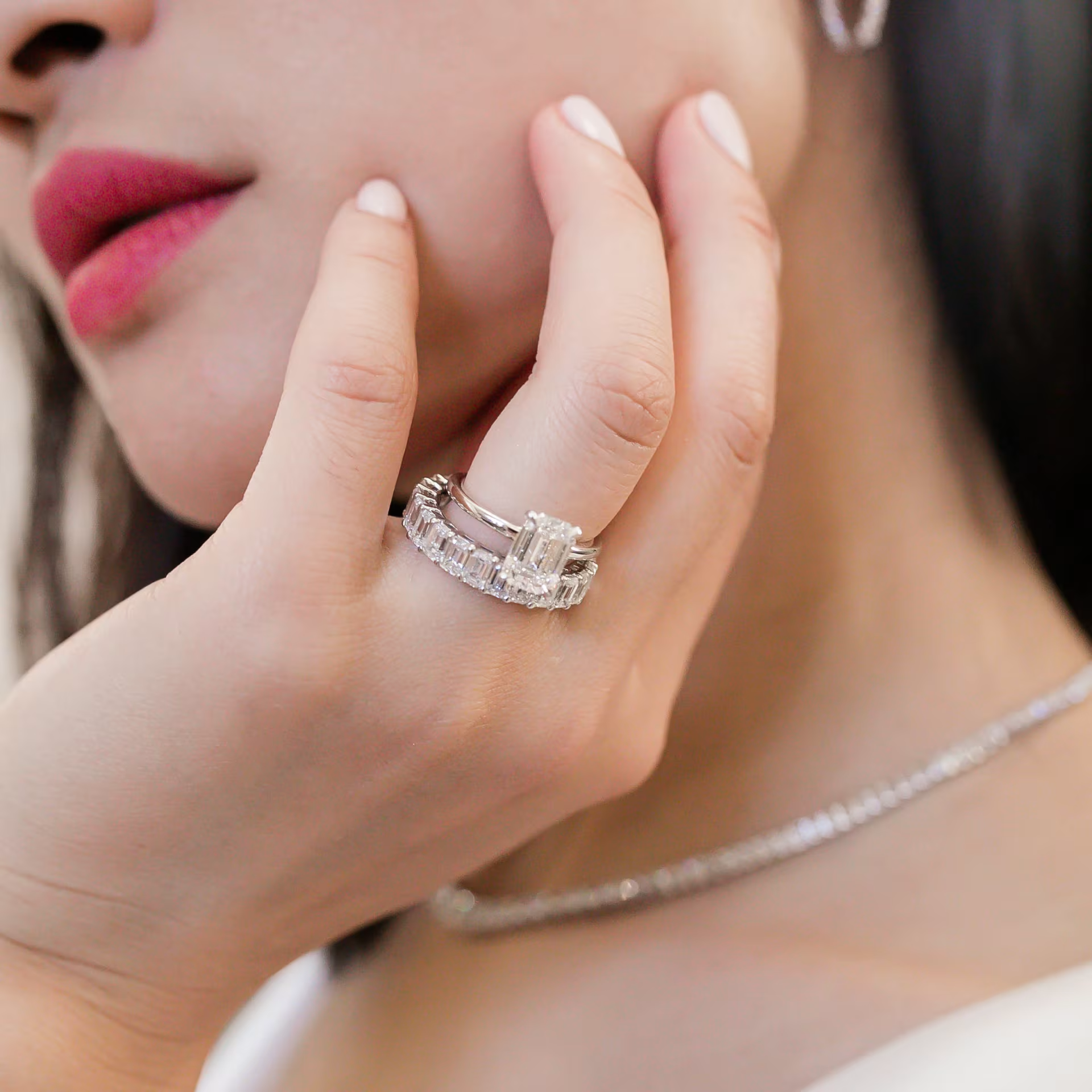 Marquise Cut Cluster Styled Lab Grown Diamond Engagement Ring