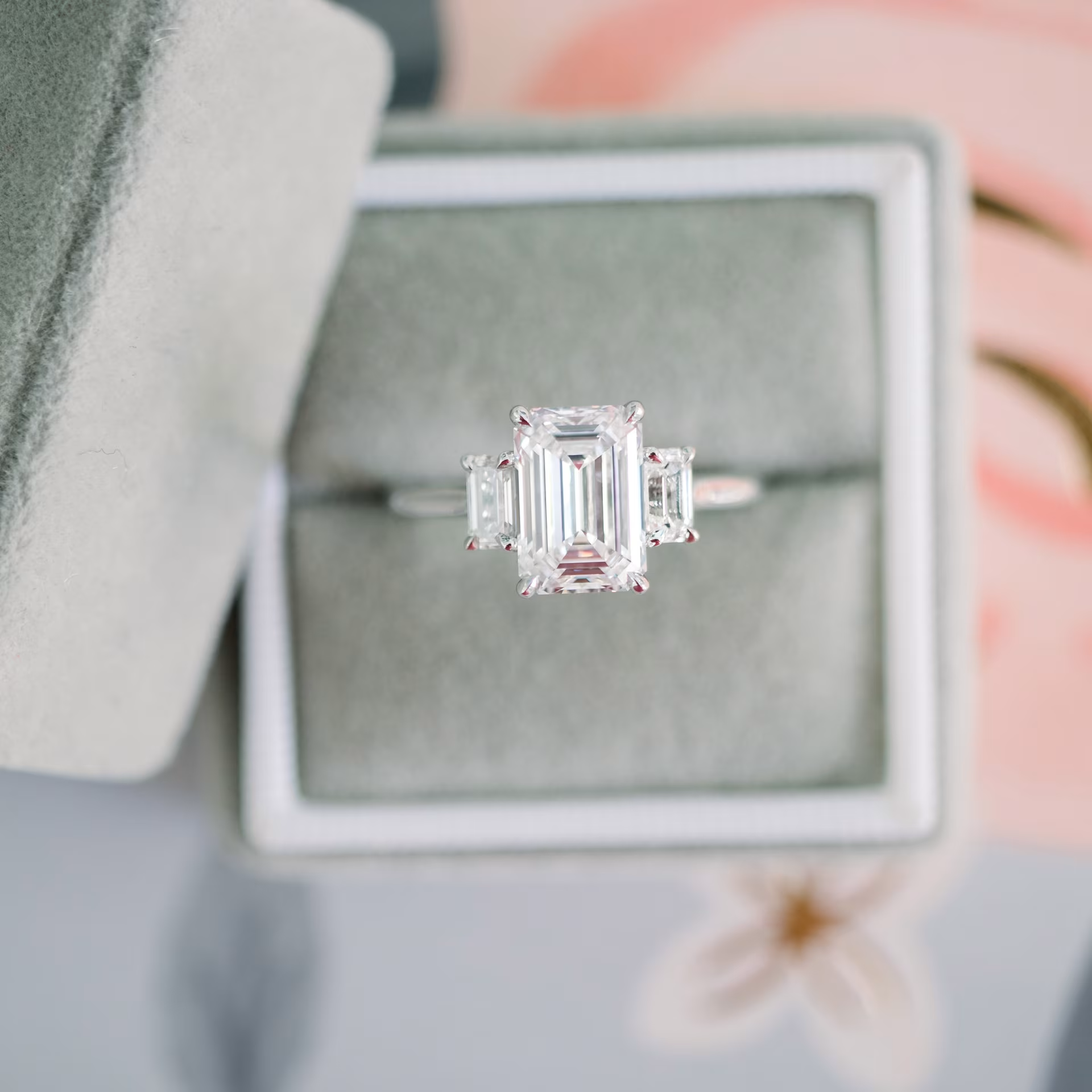 Marquise Cut Cluster Styled Lab Grown Diamond Engagement Ring