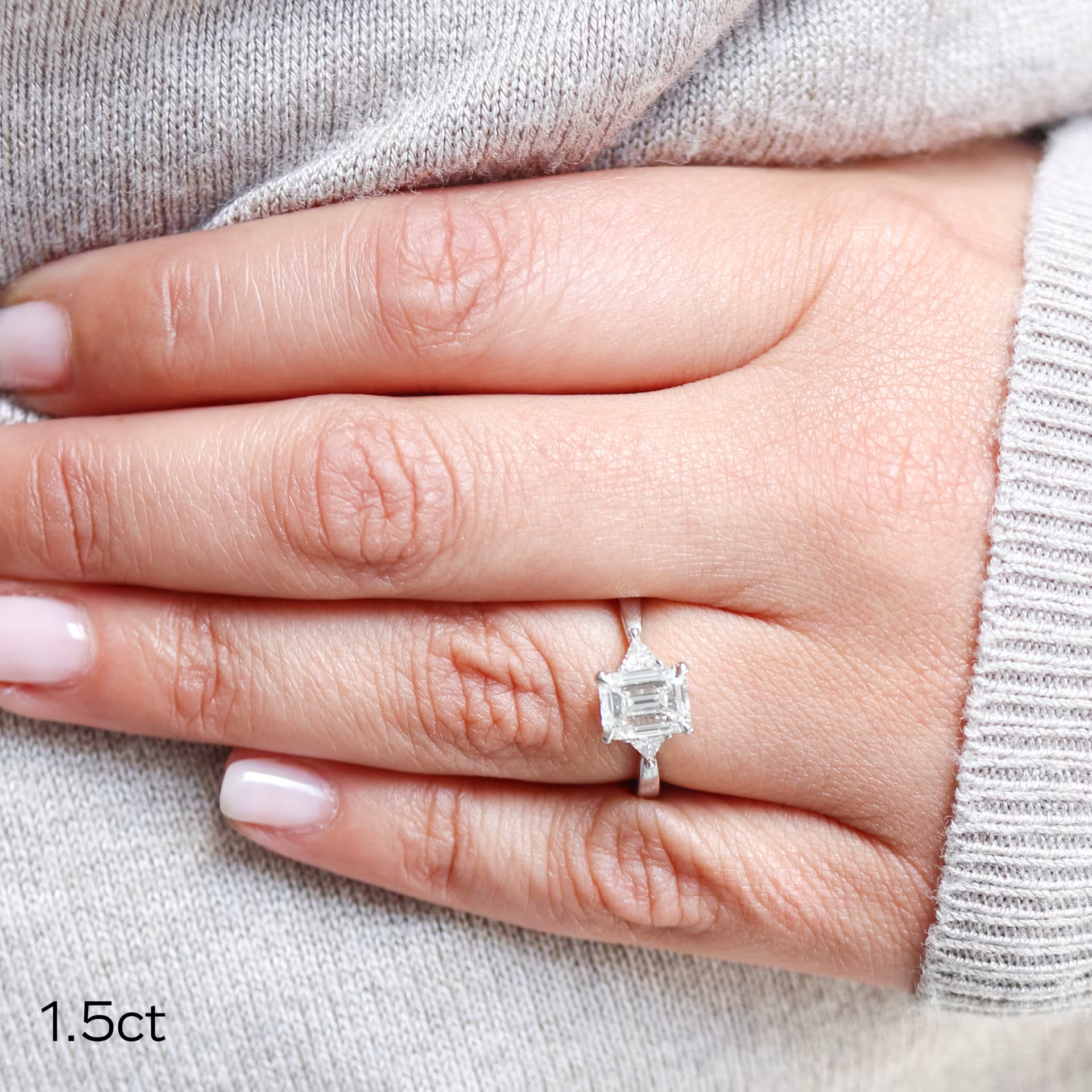 Marquise Cut Cluster Styled Lab Grown Diamond Engagement Ring