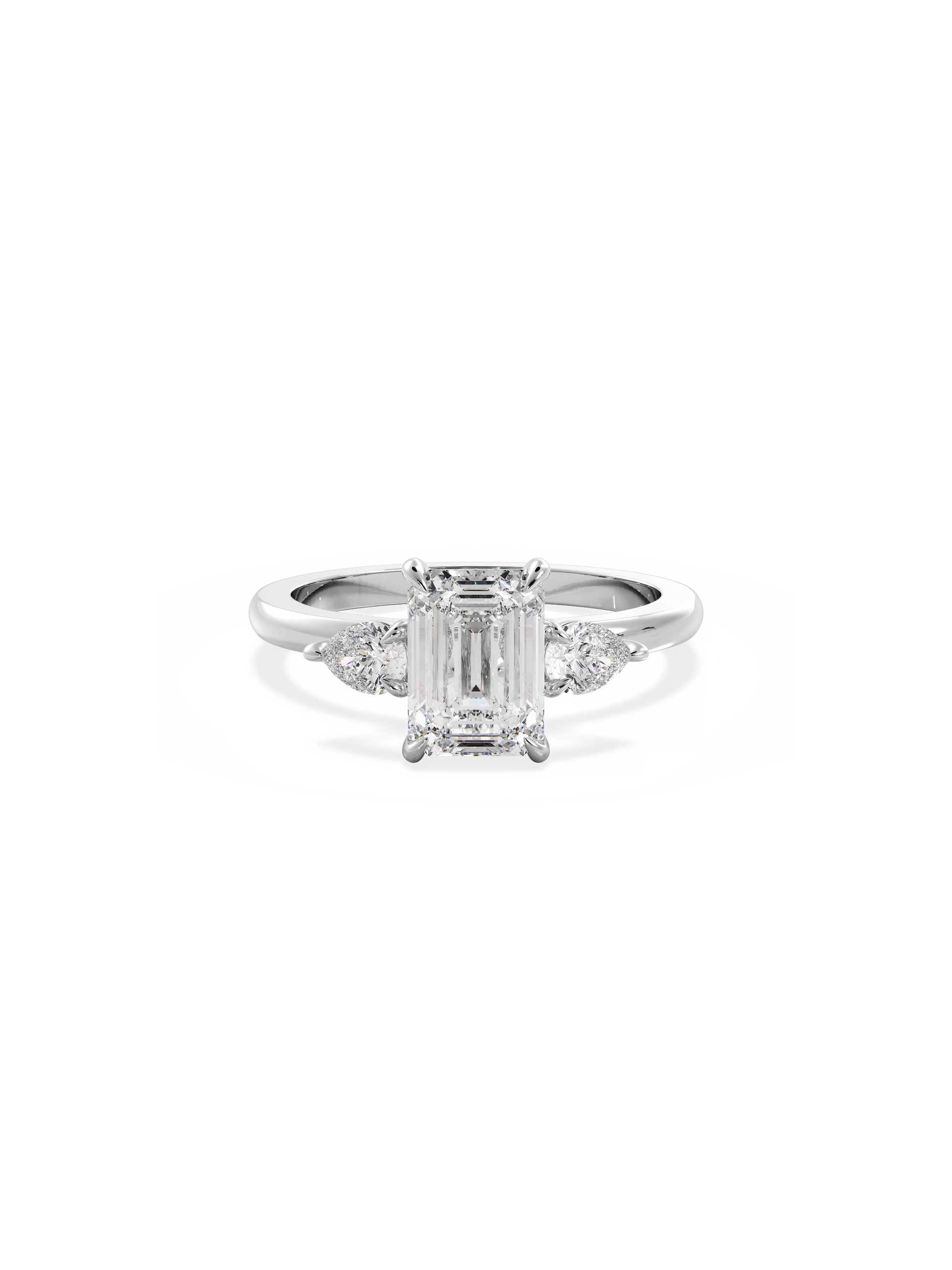 2 CT Round Three Stones Lab Grown Diamond Engagement Ring