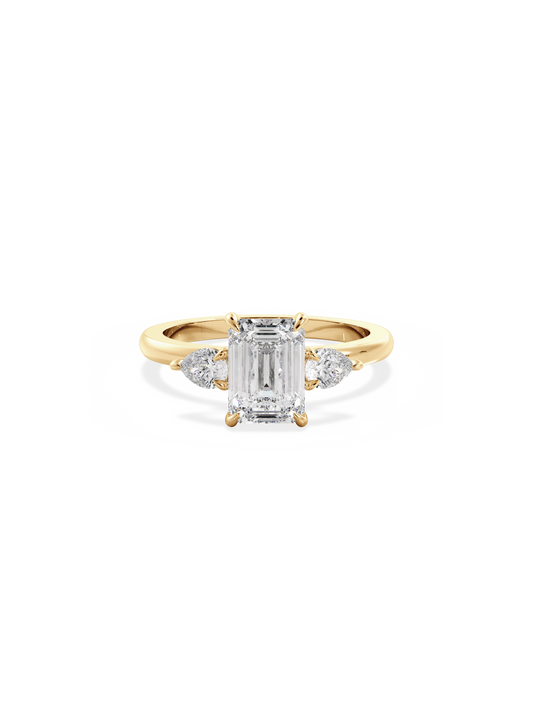2 CT Round Three Stones Lab Grown Diamond Engagement Ring