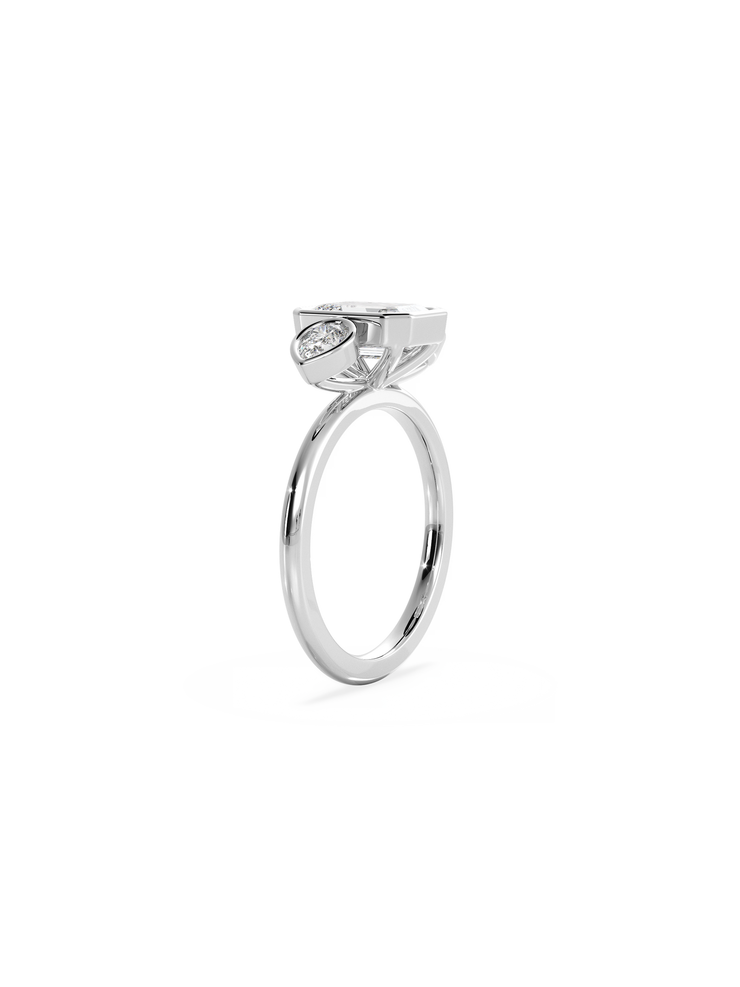 2 CT Round Three Stones Lab Grown Diamond Engagement Ring