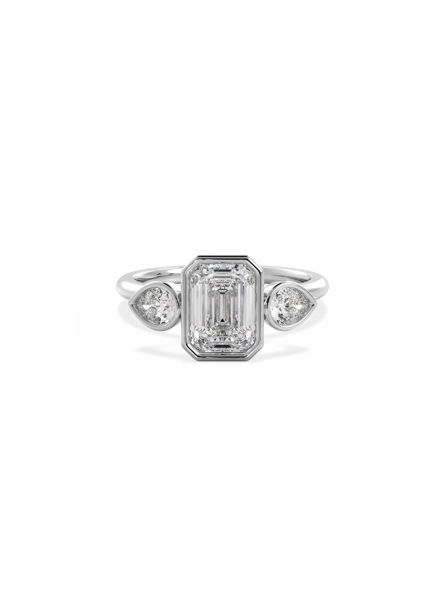 2 CT Round Three Stones Lab Grown Diamond Engagement Ring
