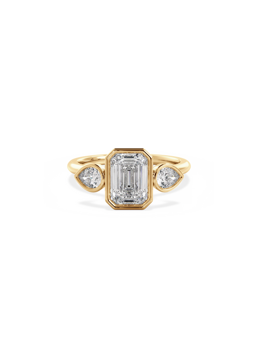 2 CT Round Three Stones Lab Grown Diamond Engagement Ring