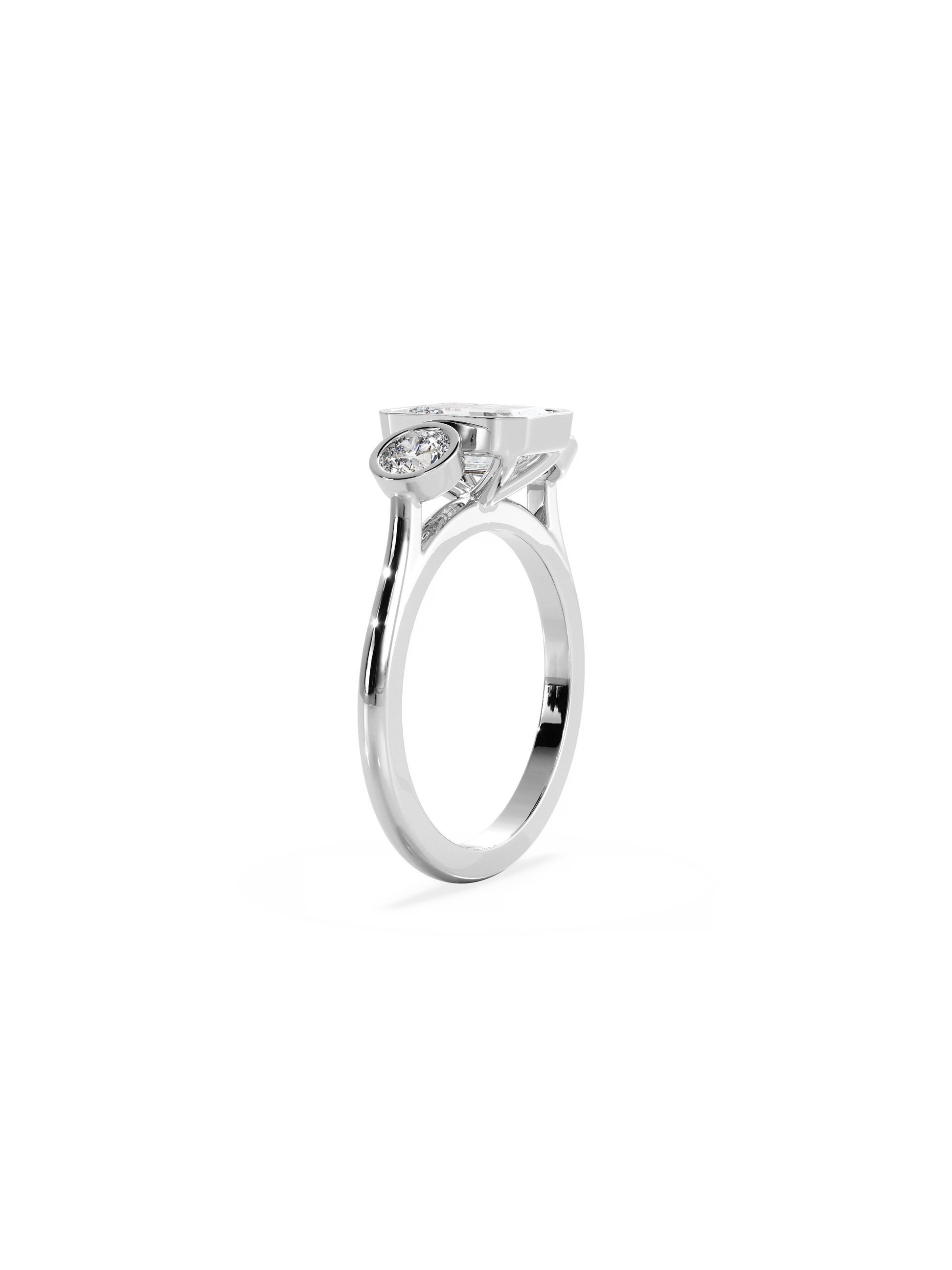 2 CT Round Three Stones Lab Grown Diamond Engagement Ring