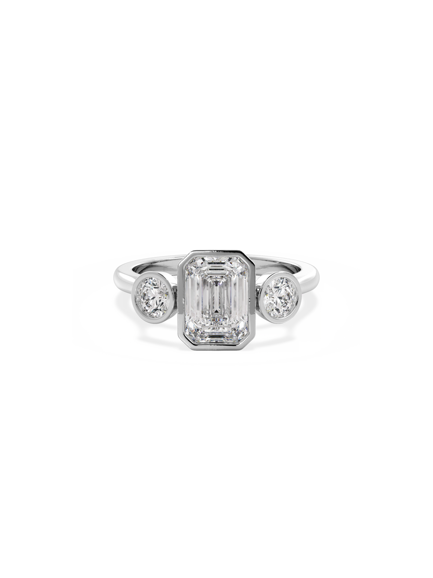 2 CT Round Three Stones Lab Grown Diamond Engagement Ring