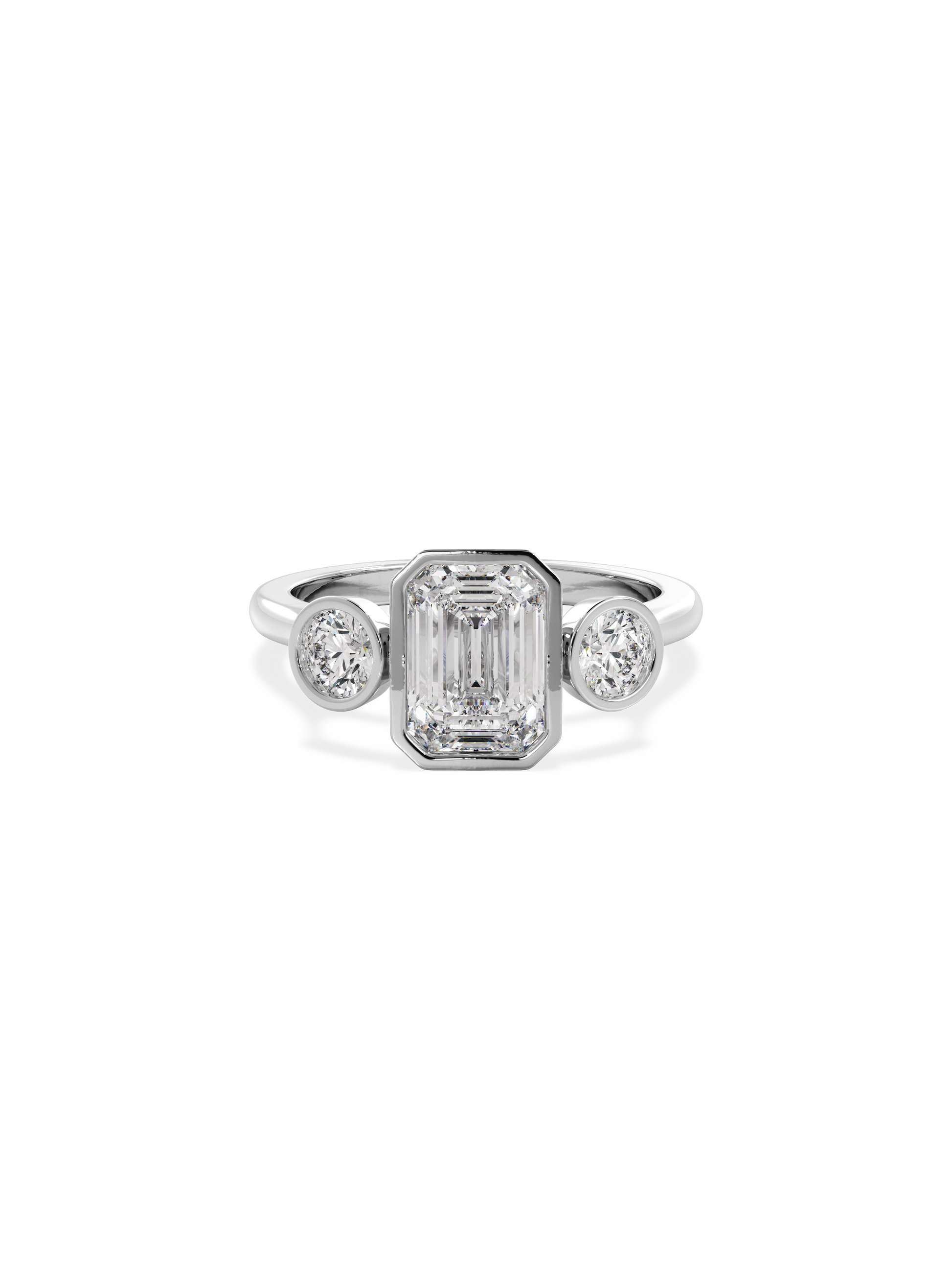 2 CT Round Three Stones Lab Grown Diamond Engagement Ring