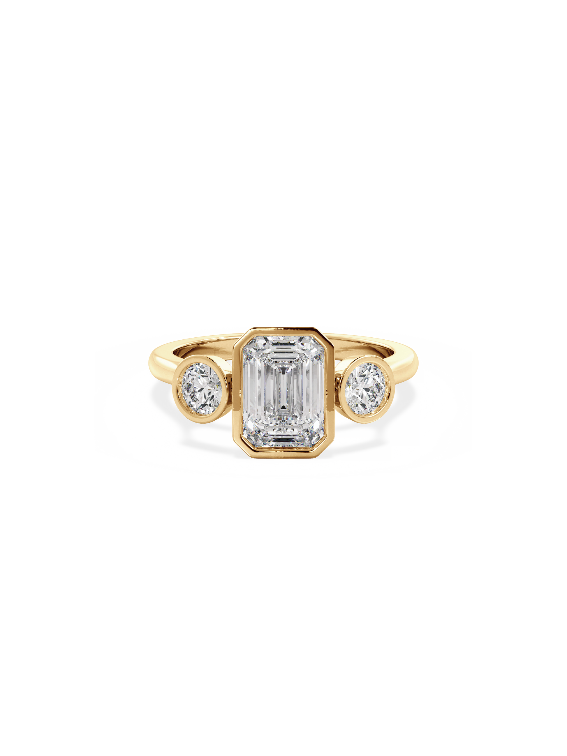 2 CT Round Three Stones Lab Grown Diamond Engagement Ring