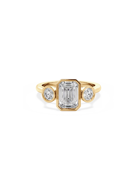 2 CT Round Three Stones Lab Grown Diamond Engagement Ring