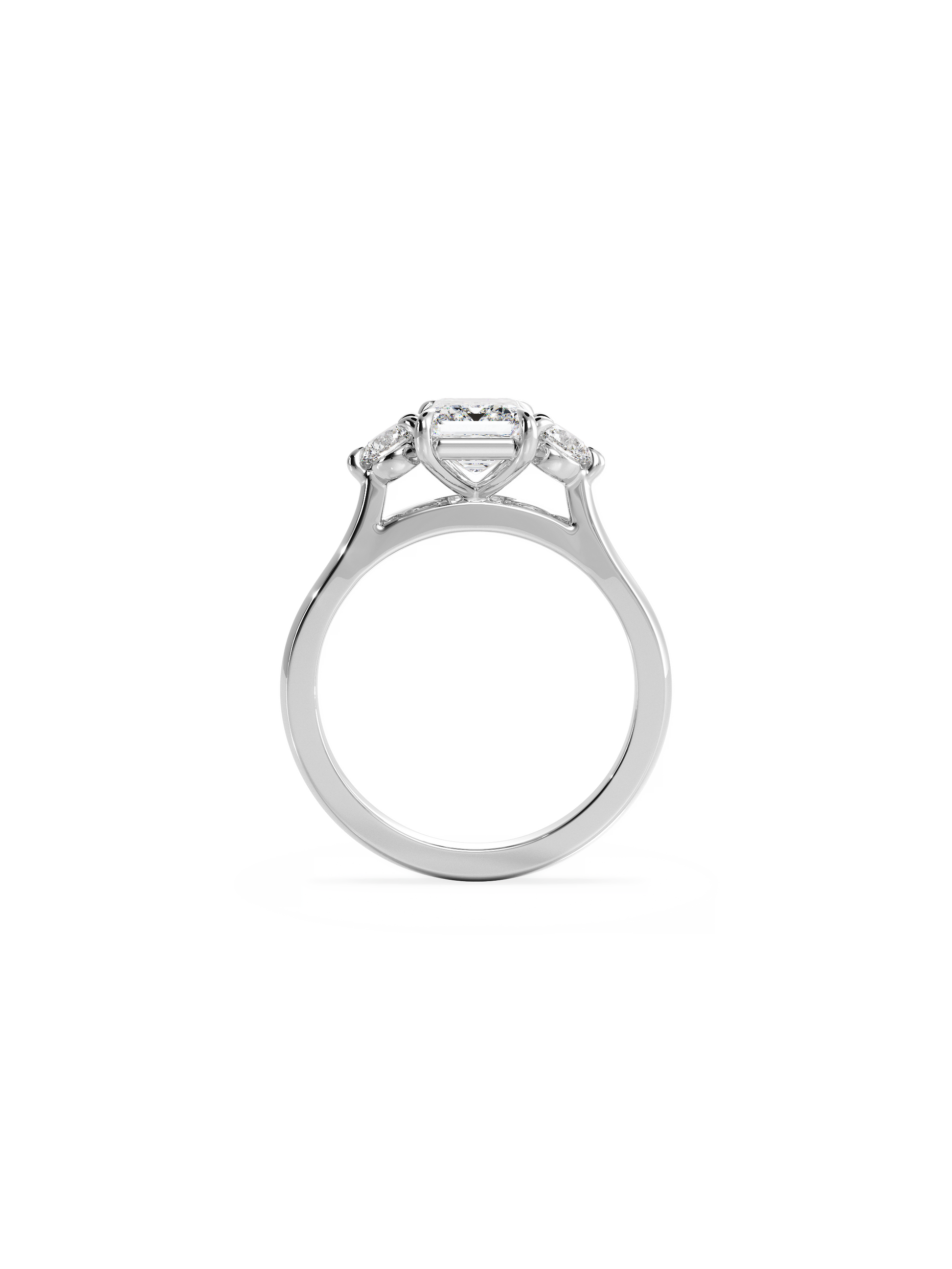 2 CT Round Three Stones Lab Grown Diamond Engagement Ring