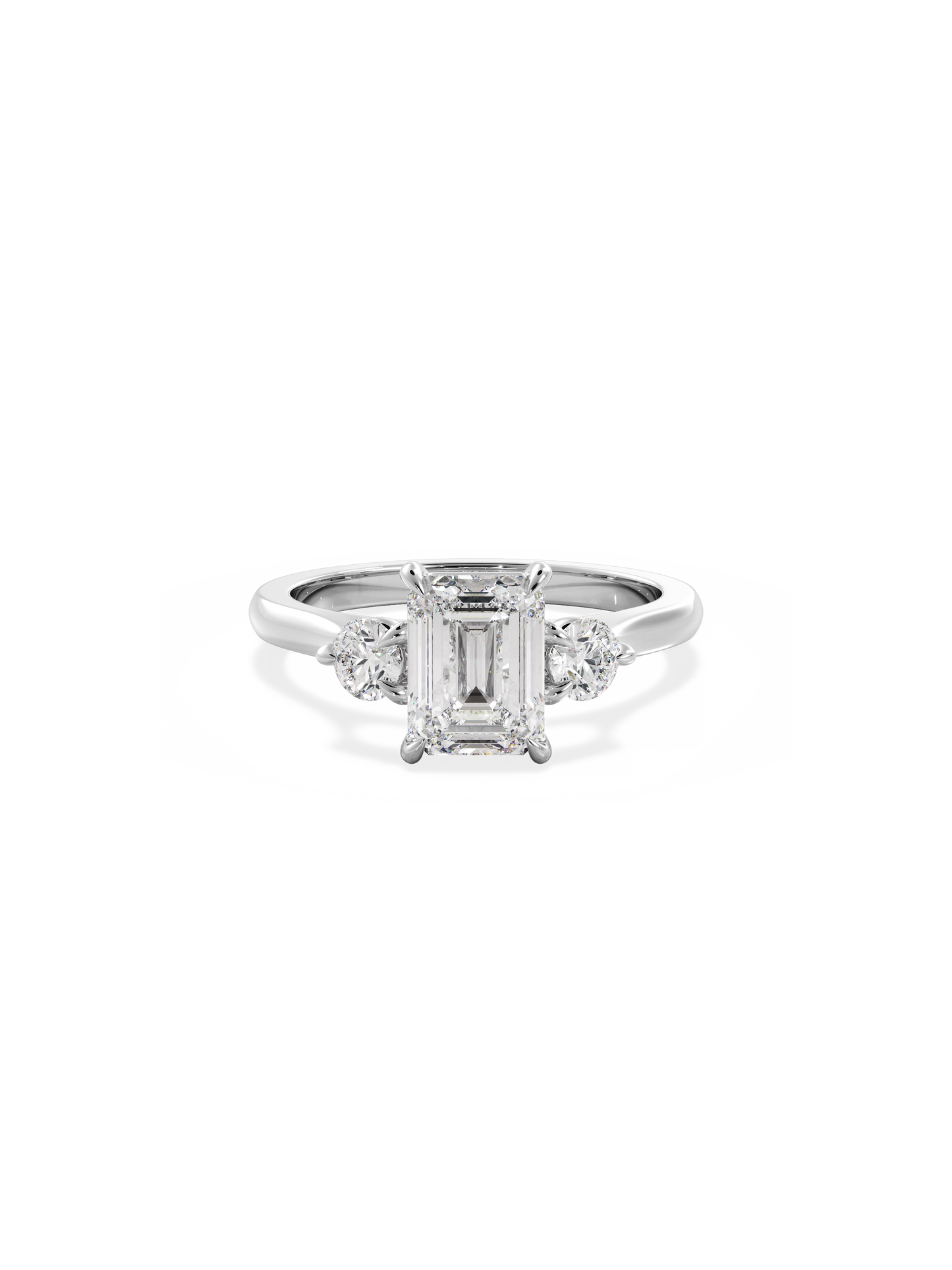 2 CT Round Three Stones Lab Grown Diamond Engagement Ring