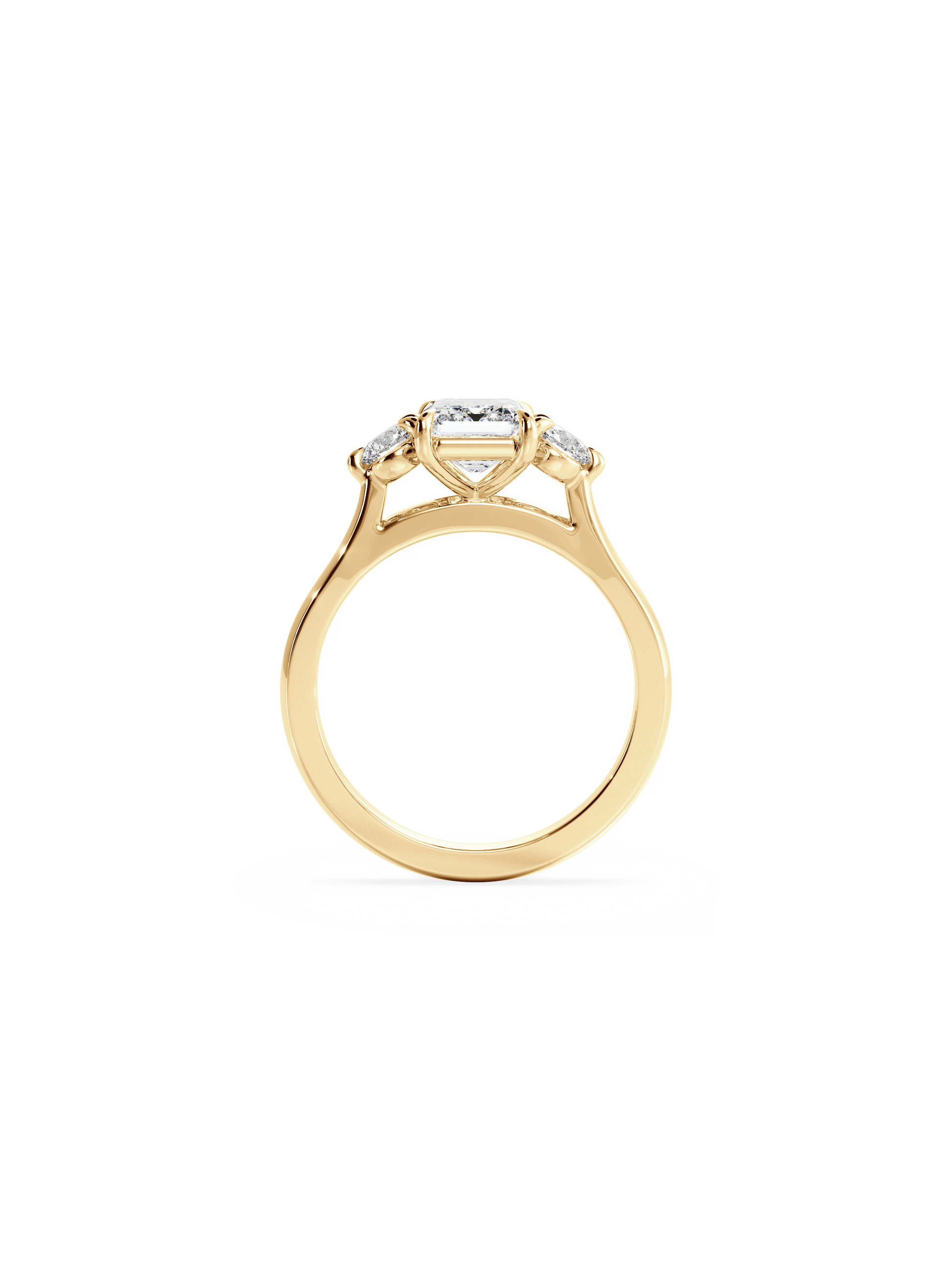 2 CT Round Three Stones Lab Grown Diamond Engagement Ring