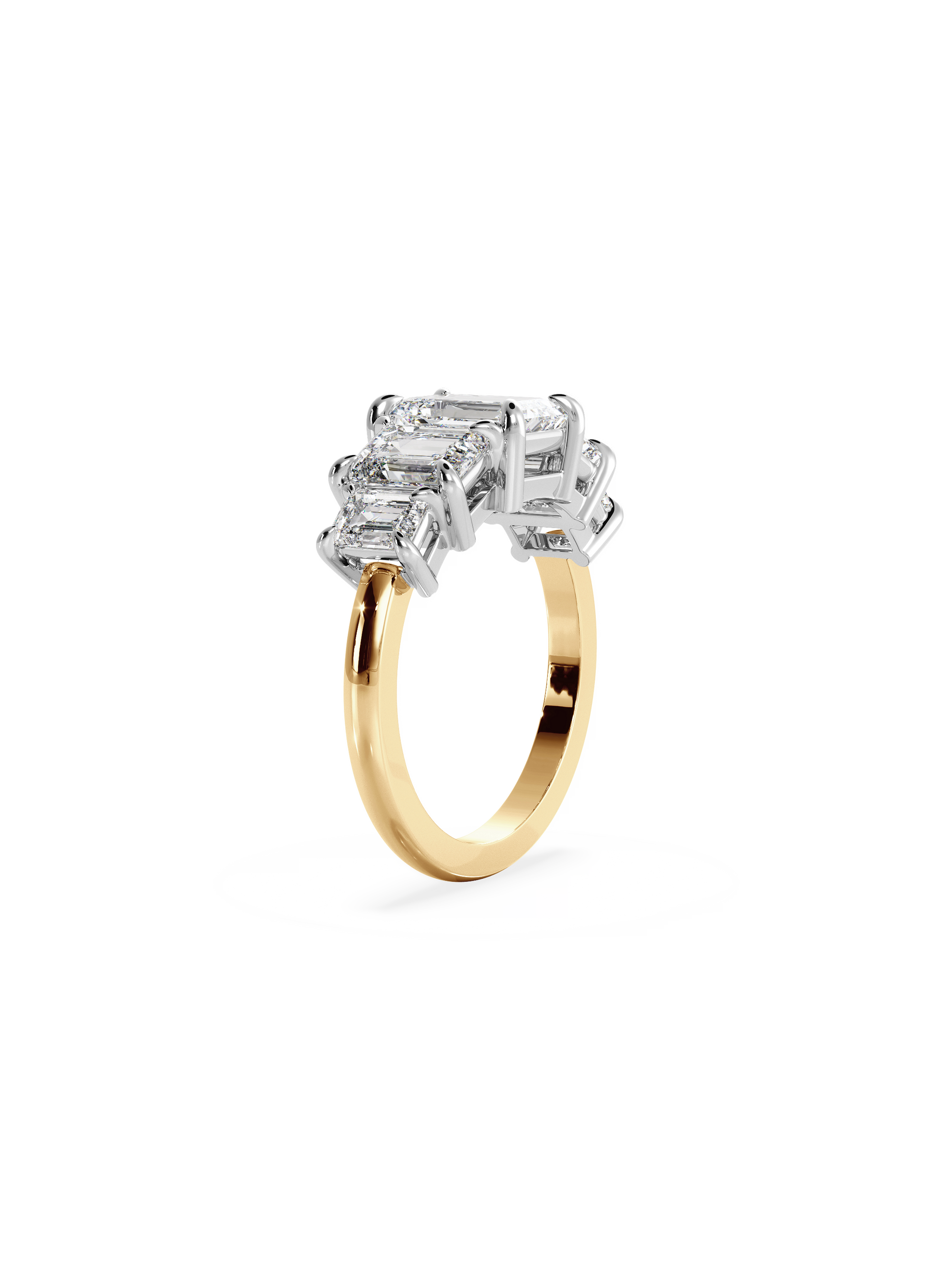 2 CT Round Three Stones Lab Grown Diamond Engagement Ring