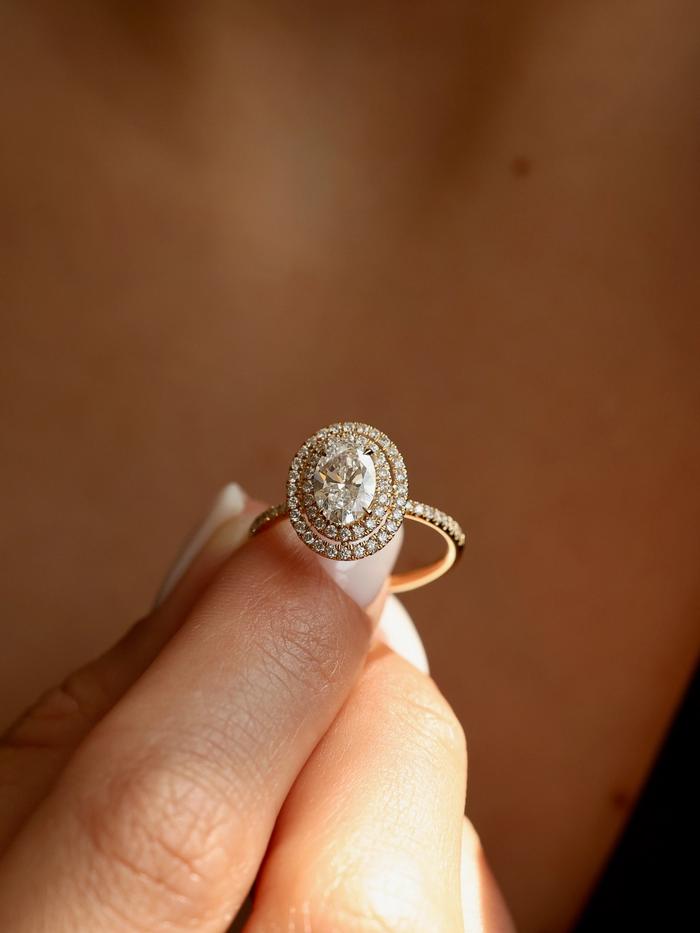 Marquise Cut Cluster Styled Lab Grown Diamond Engagement Ring