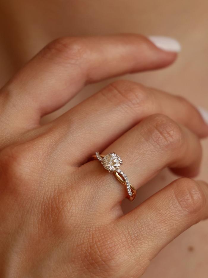 Marquise Cut Cluster Styled Lab Grown Diamond Engagement Ring