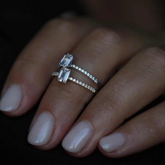 0.60 CT Emerald Solitaire CVD E/VVS2 Diamond Engagement Ring 8