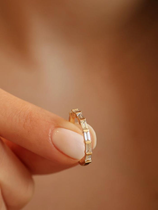 Marquise Cut Cluster Styled Lab Grown Wedding Band