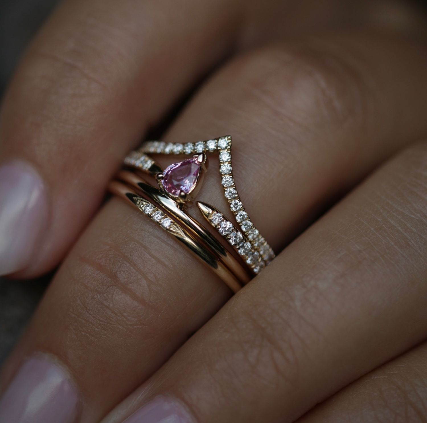 0.225 CT Round Curved CVD EF/VS Diamond Wedding Band 9