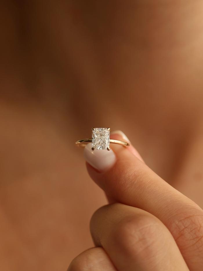 Marquise Cut Cluster Styled Lab Grown Diamond Engagement Ring