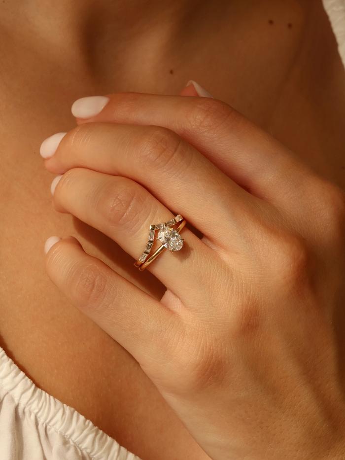 Marquise Cut Cluster Styled Lab Grown Diamond Engagement Ring