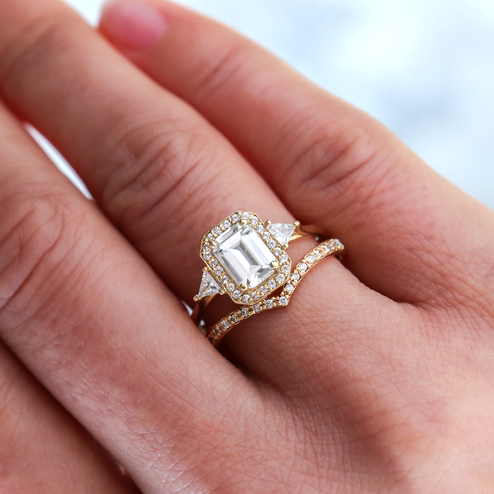 2 CT Round Three Stones Lab Grown Diamond Engagement Ring