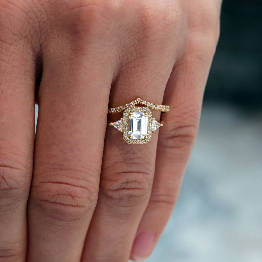 2 CT Round Three Stones Lab Grown Diamond Engagement Ring