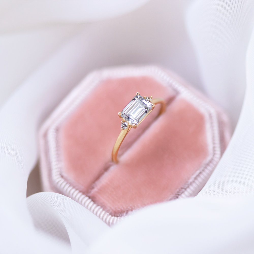 2 CT Round Three Stones Lab Grown Diamond Engagement Ring